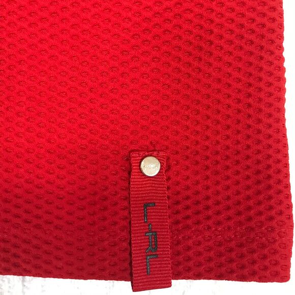 L-RL RALPH LAUREN Women Active RED BLOCK SWEATER, SILVER LOGO & ZIPPER, SZ L - Picture 4 of 8